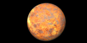 Venus and its sulfuric acid clouds from space.