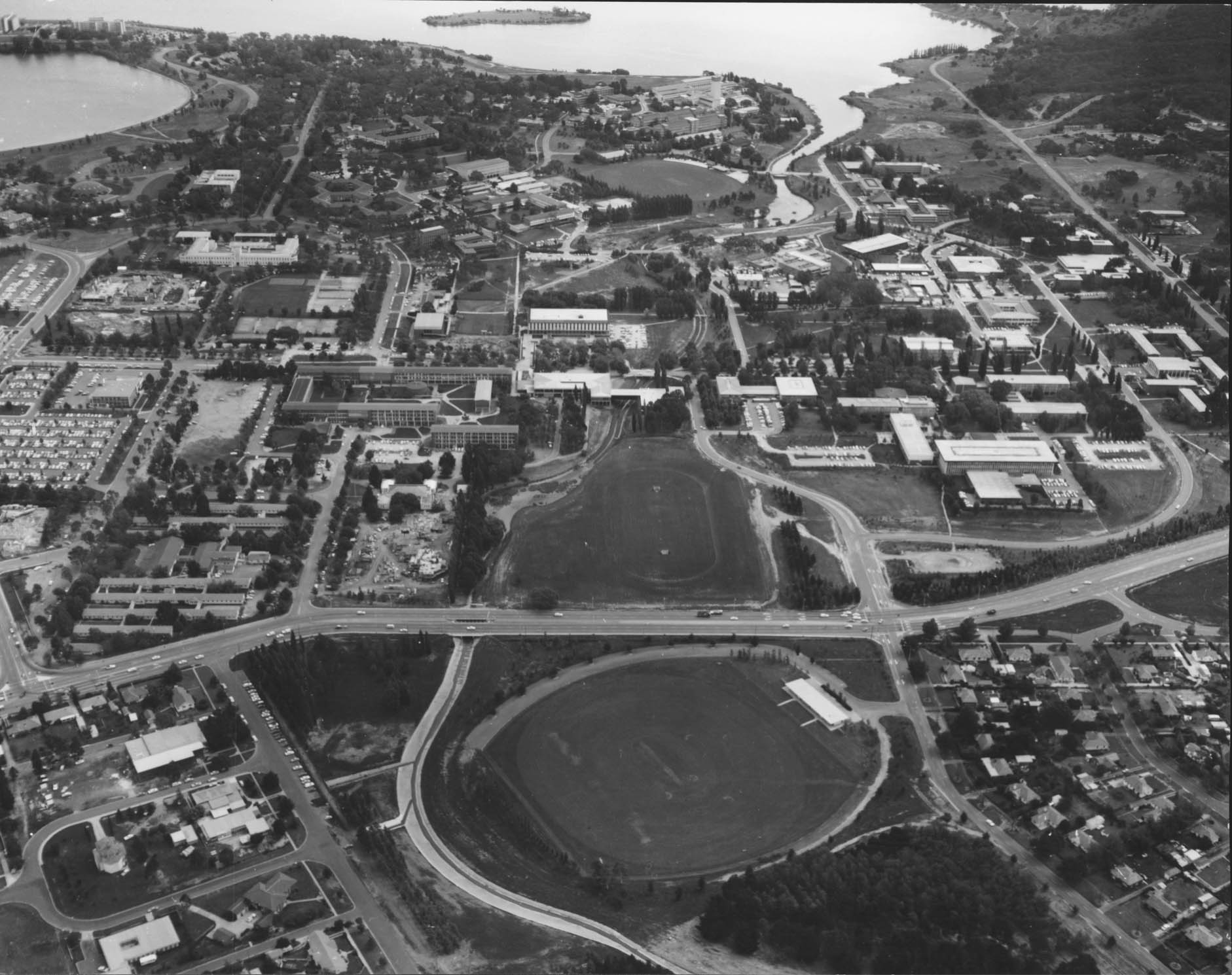 aerial view of a campus