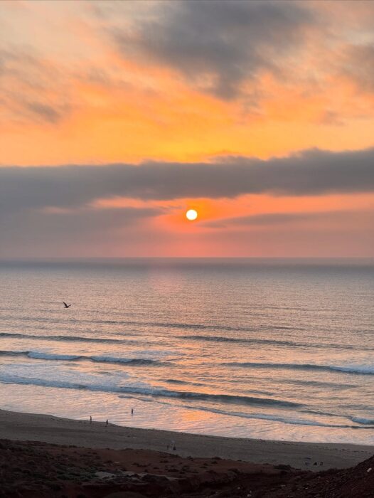 ocean with pale sun