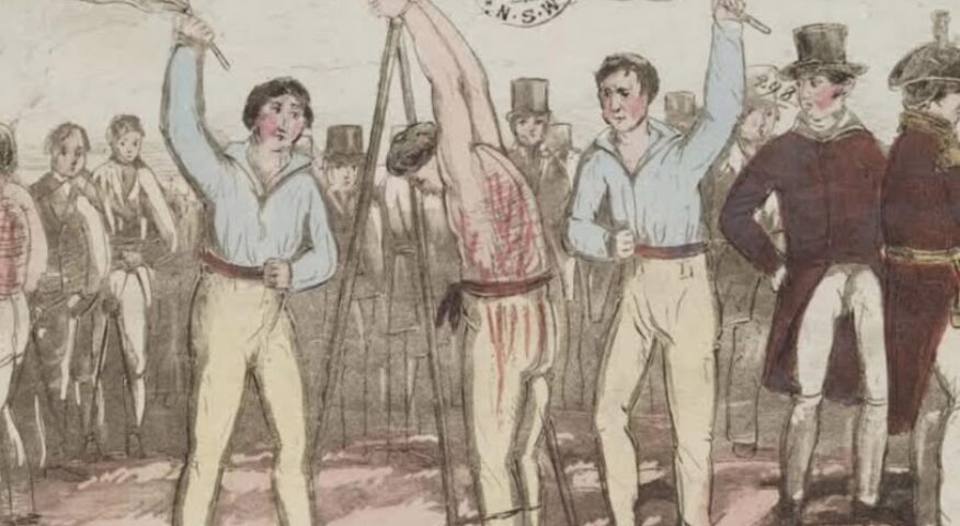 illustration of a man being flogged