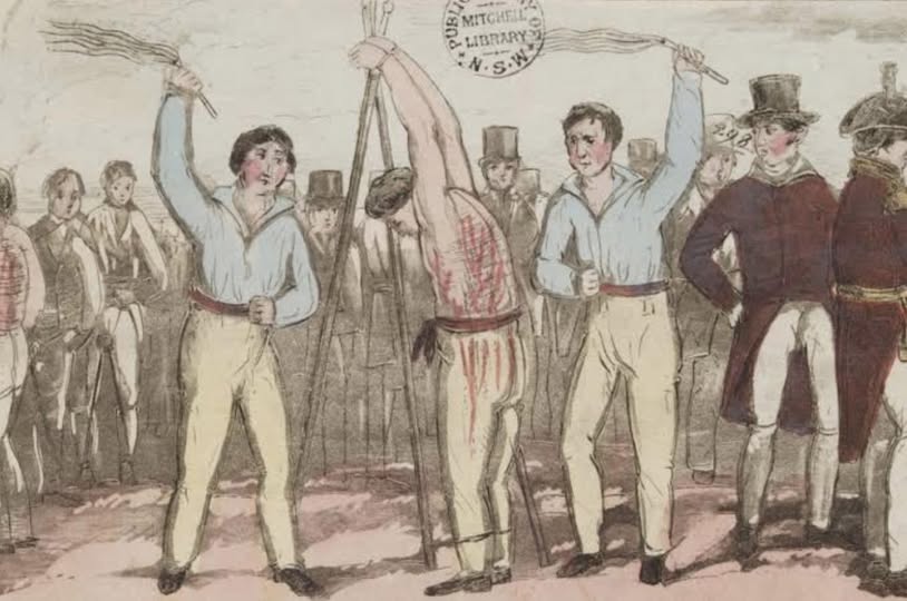 illustration of a man being flogged