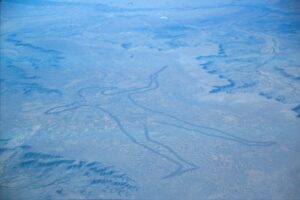 An aerial image of the Marree Man