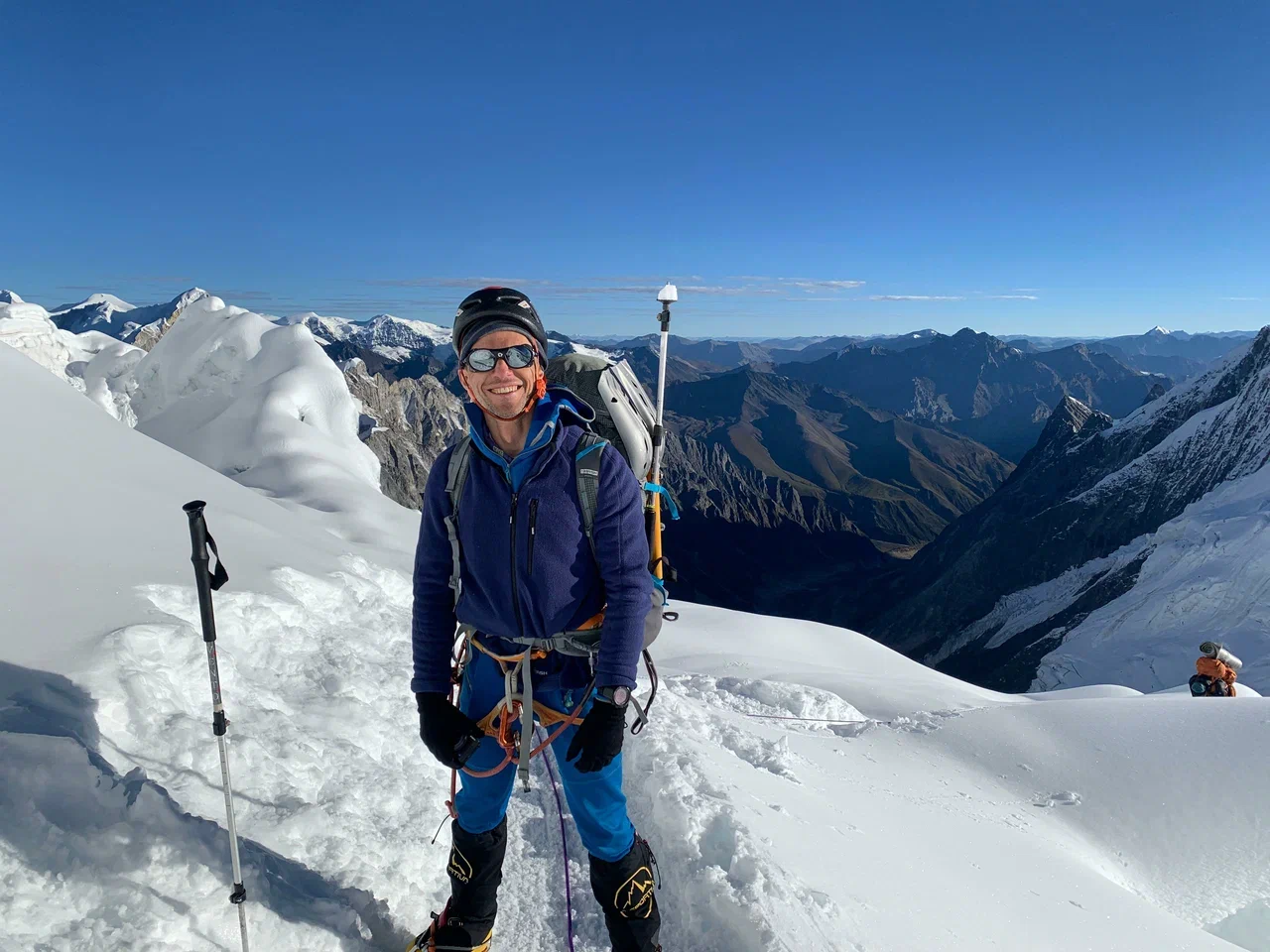 Russian climber Andrew Vasiliev on the normal route of Manaslu.