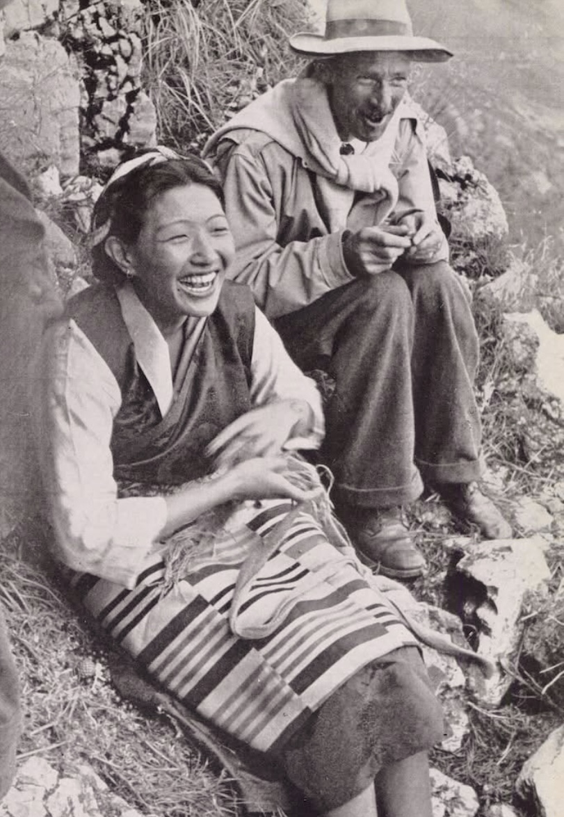 The Dalai Lama's sister with Peter Aufschnaiter.