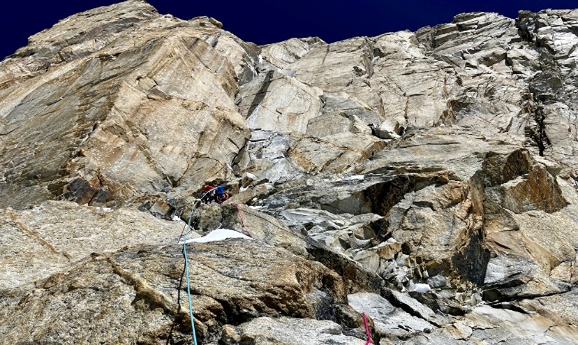 An impressive shot of Chumik Kangri's South Face. 