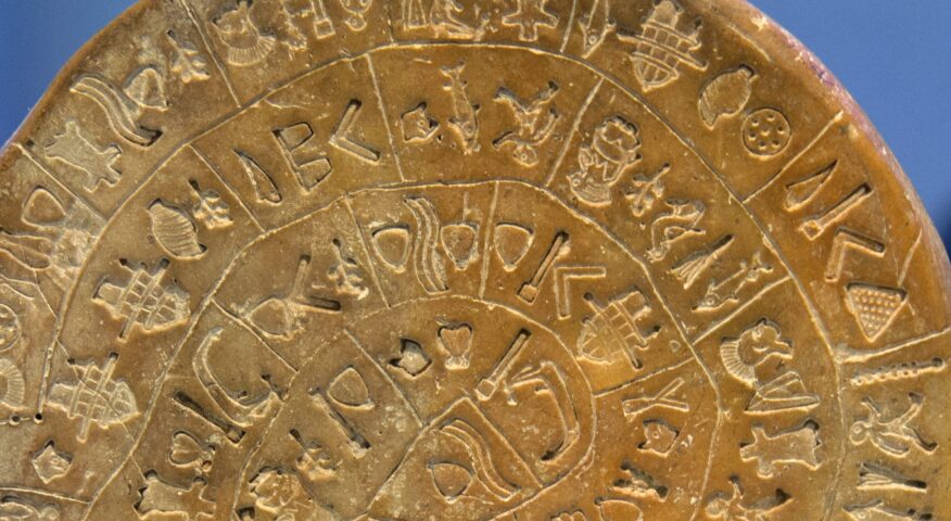 A disk with symbols carved into it