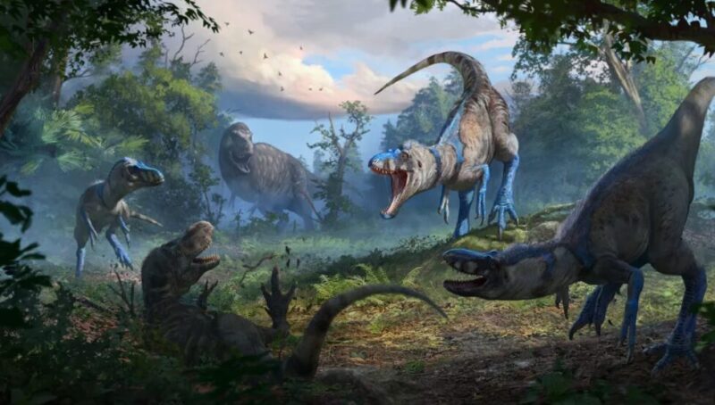 dinosaur scene illustration