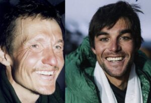 Close shots of the climbers.