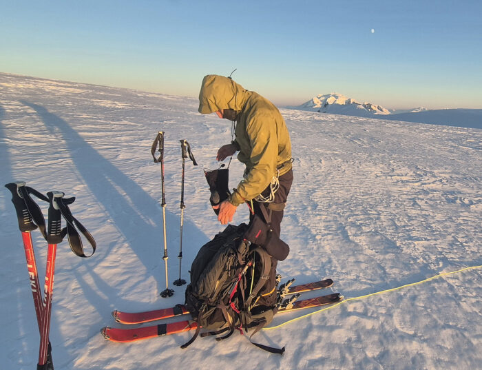 A Patagonia skier on the Southern Ice field
