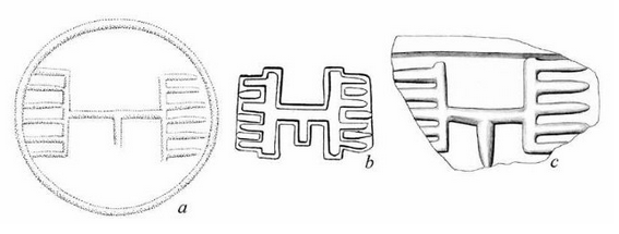 Three outlines of strange symbols