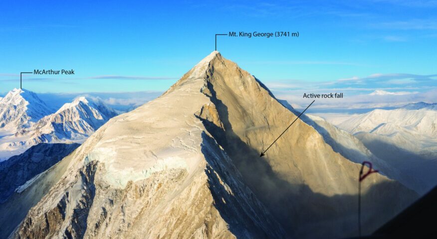 A photo of a mountain from above.