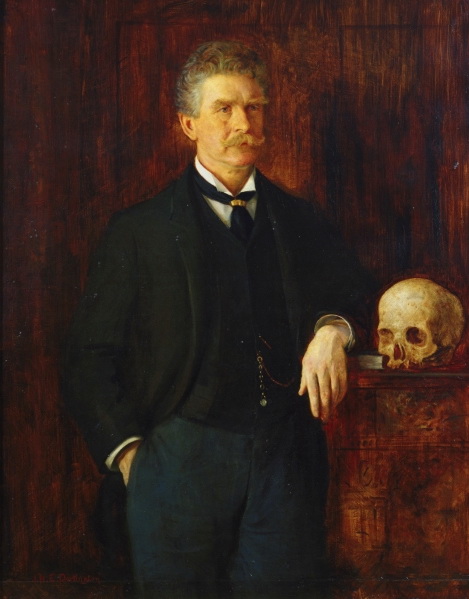 Ambrose Bierce and skull