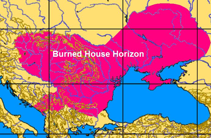 A map of Eastern Europe showing the burned house horizon, which covers most of it.