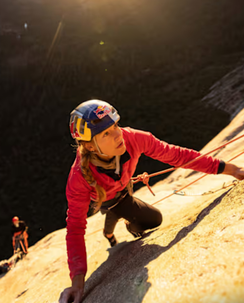Sasha DiGiulian climbing on the Platinum Wall.