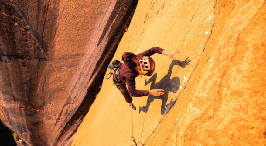 Sasha DiGiulian climbing on the Platinum Wall.