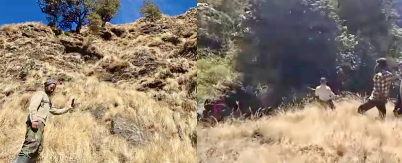 Frame of a video posted by Rajman Gurung of the place where Astrid Weiser was found, 160m below the route that goes over it.