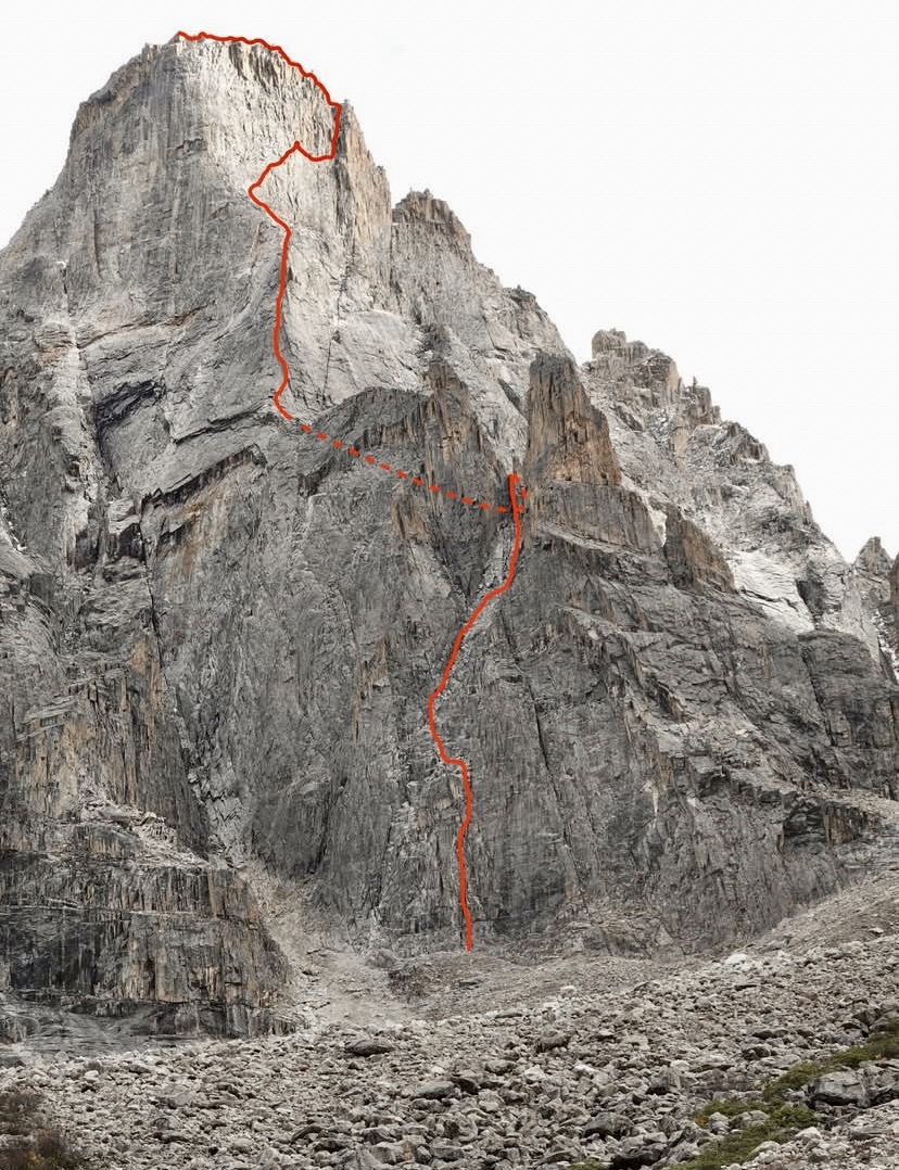 The new route on the 5,600m peak.