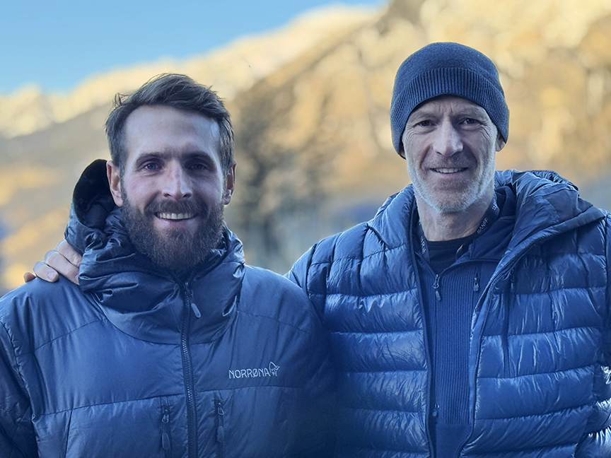 two guys in light blue parkas