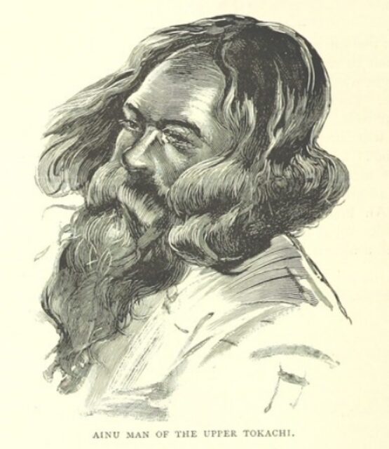 Portrait of an Ainu man