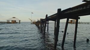 An old pier on a bay