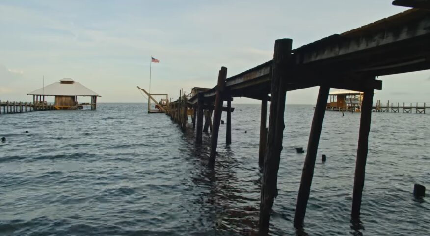An old pier on a bay