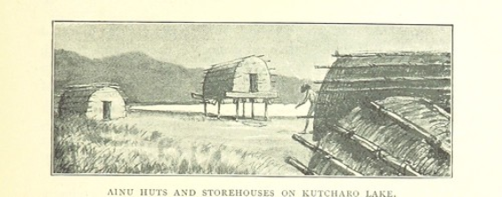 Drawing of huts on stilts