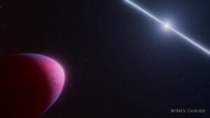 An illustration of the J2322-2650 system. Photo: NASA, ESA, CSA, Ralf Crawford (STScI)