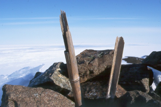 bamboo pieces in arctic cairn