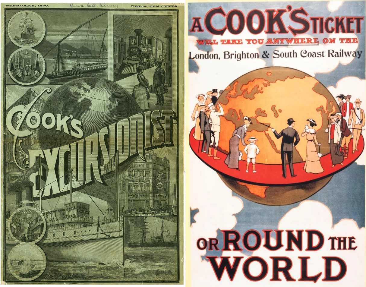 Two posters advertising Thomas Cook's travel agency