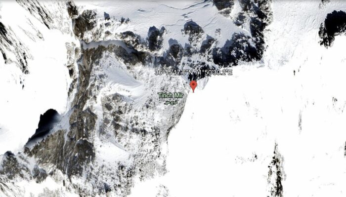 Google earth image of Tirich Mir