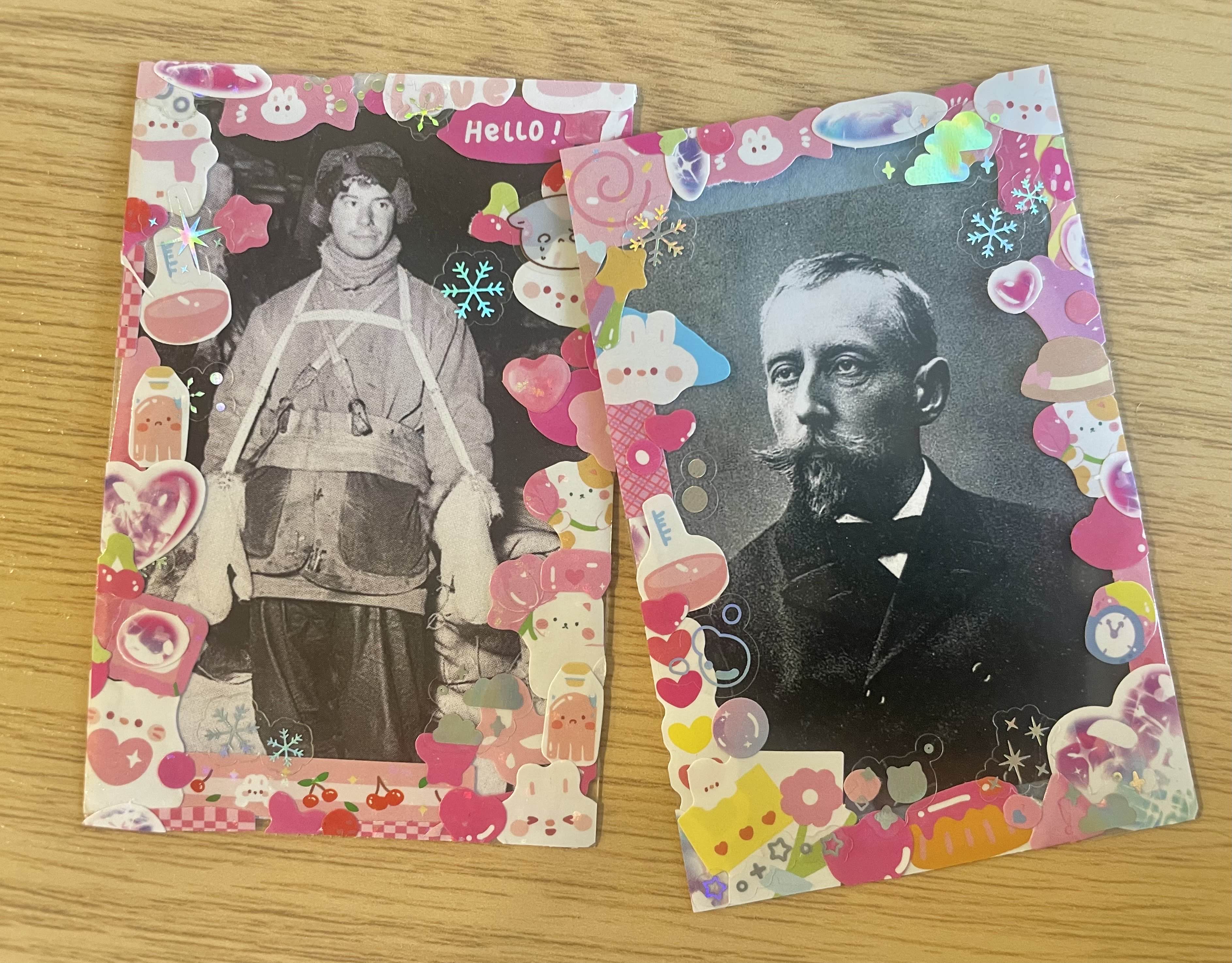 Photocards decorated with stickers