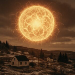 illustration of glowing ball in the air