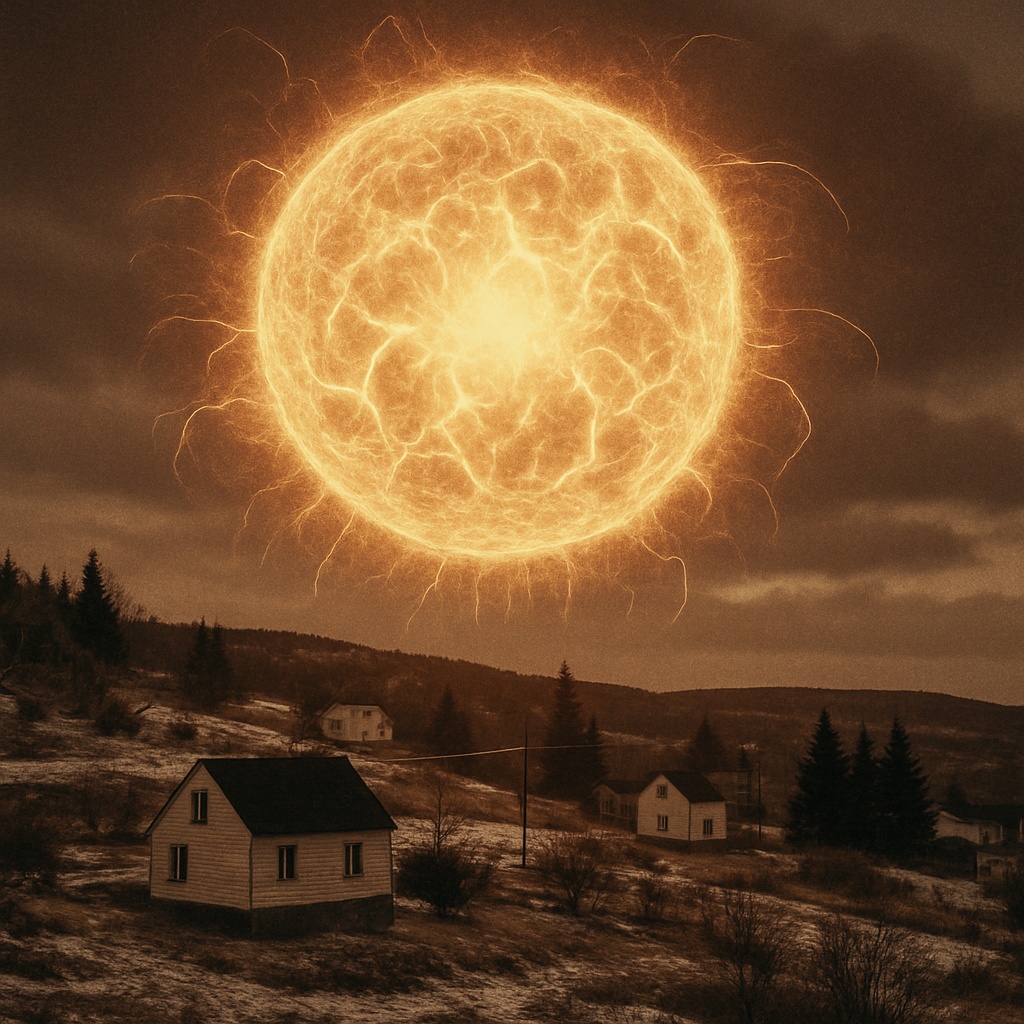 illustration of glowing ball in the air