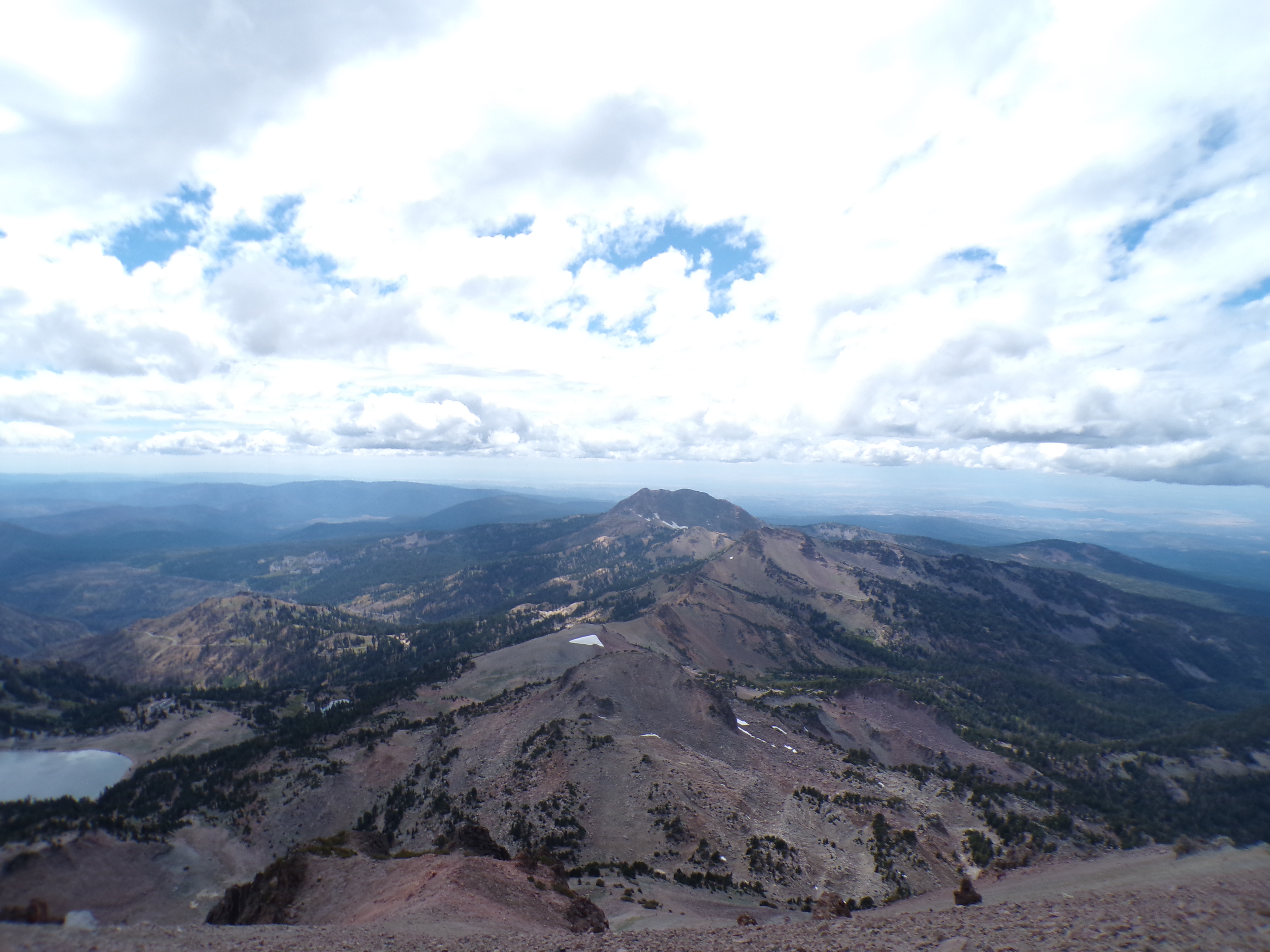 A view of barren mountaintops.