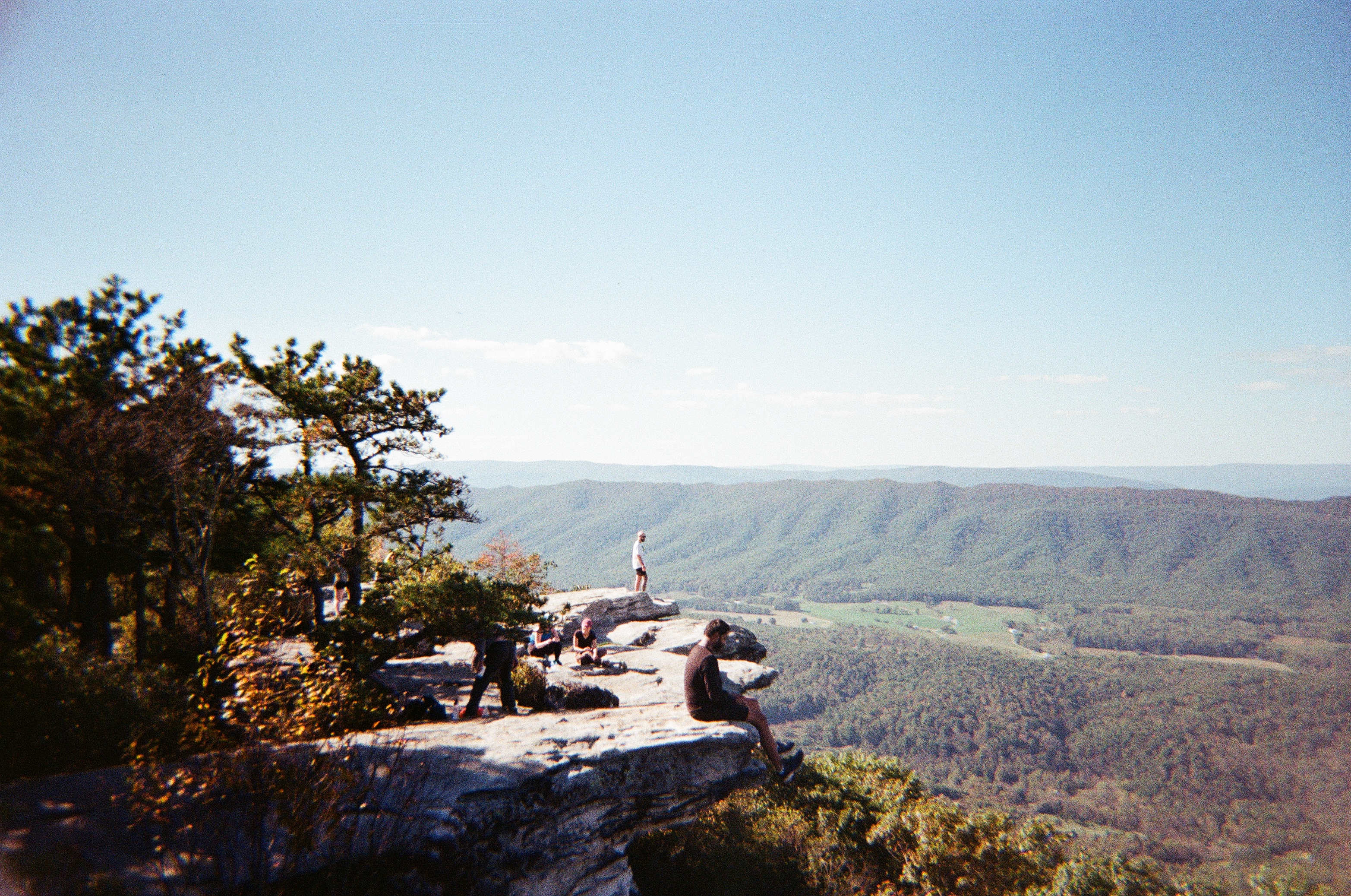 A rocky promontory above a valley.