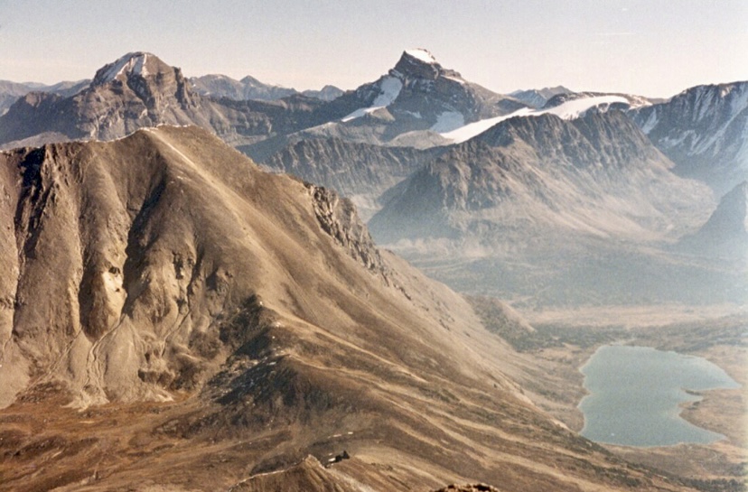 Mount St. Bride centered in the distance. Fossil Mountain lower left.