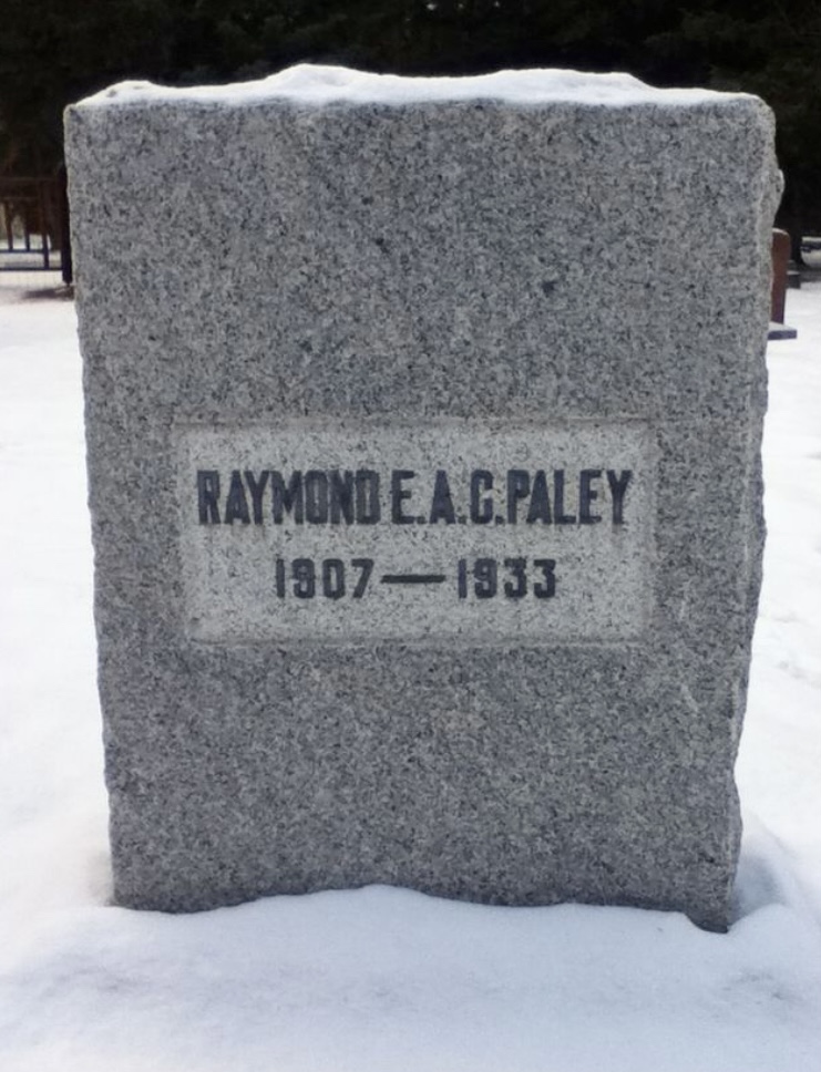 Raymond Paley's grave in the Old Banff Cemetery.