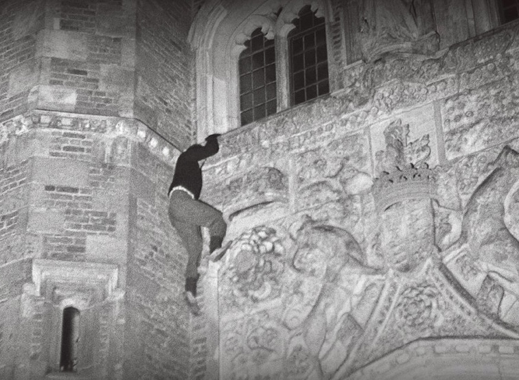 The cover of the republication of the book The Night Climbers of Cambridge.