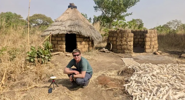 Eric Gilbertson on the roof of Benin, in Africa