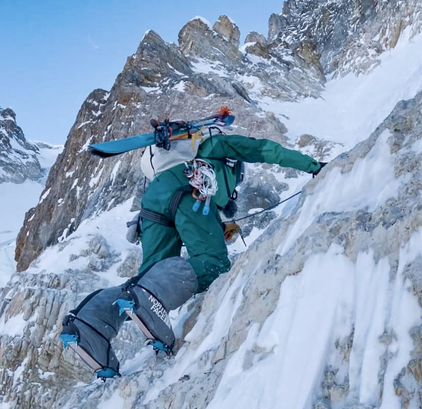 ice climber from below
