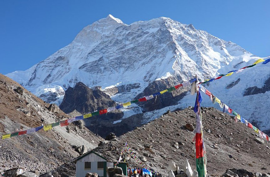 Makalu from the rocky morain terrain at Advanced Base Camp
