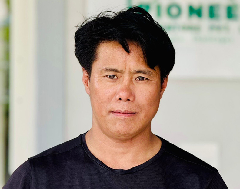 portrait of sherpa in t-shirt