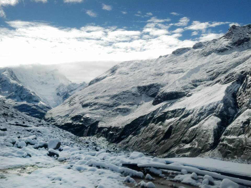 snowy mountain scene