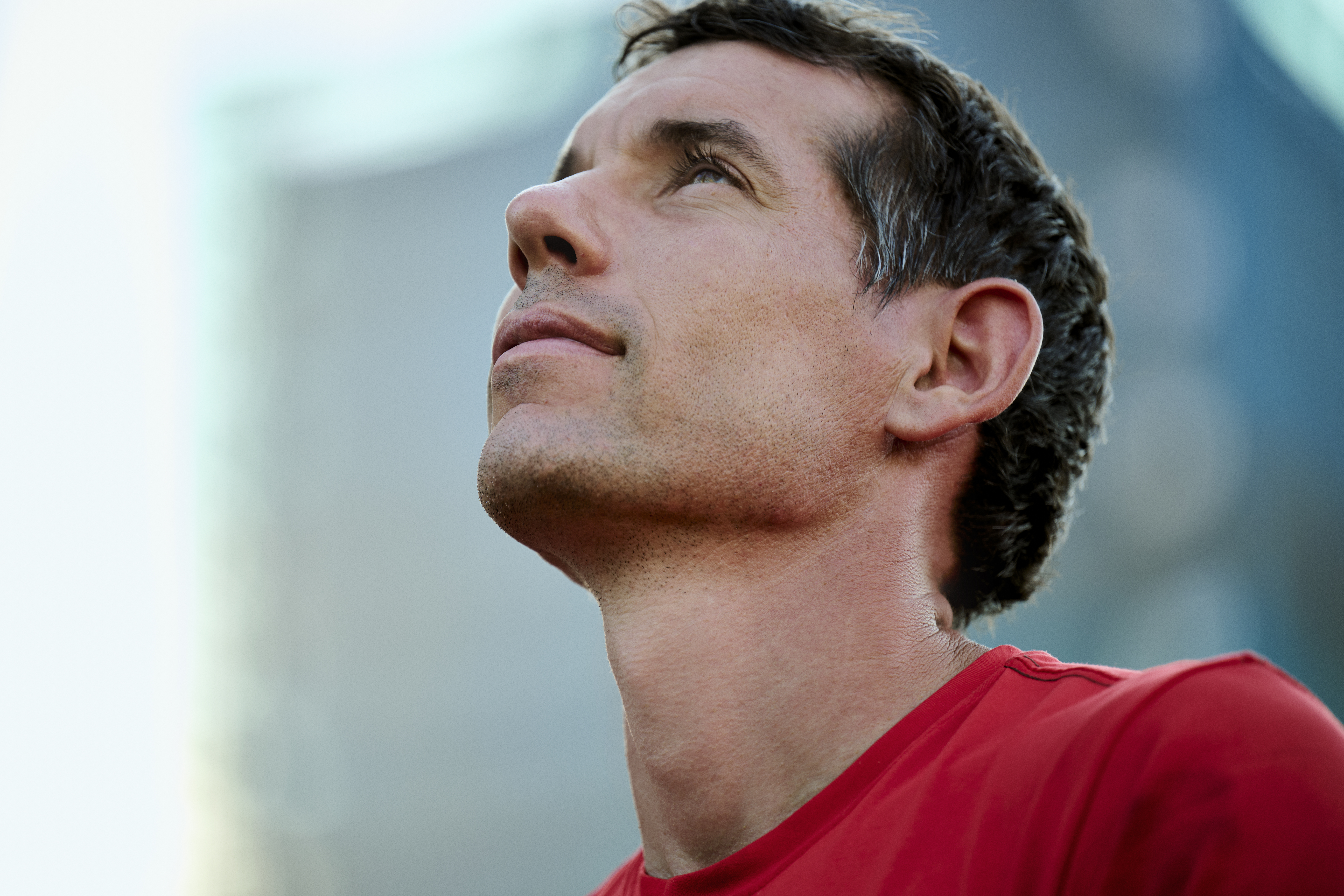Skyscraper Live. Portrait of Alex Honnold in Taipei, Taiwan.