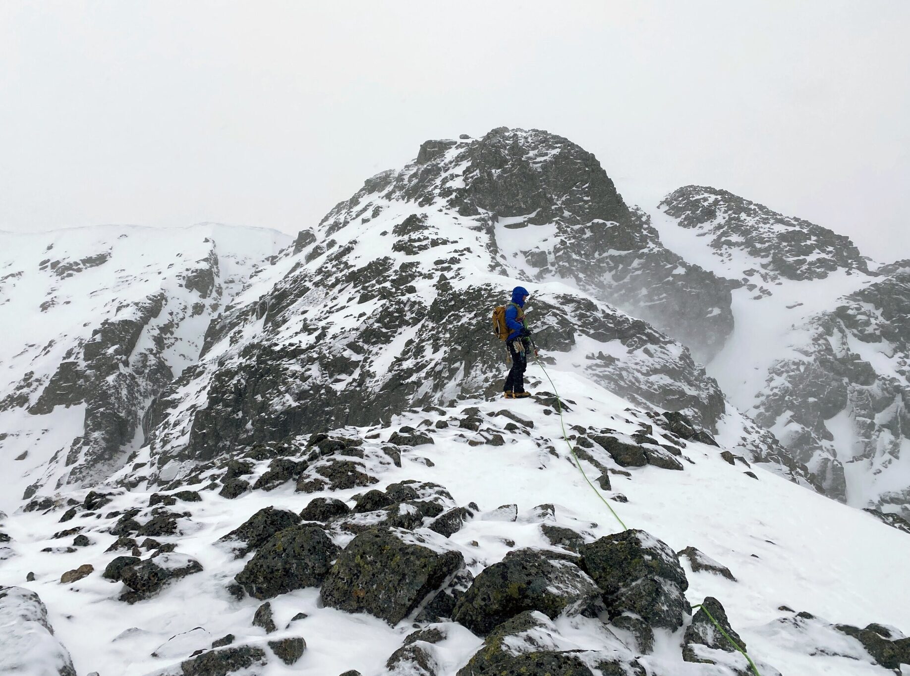 Climbing Ben Nevis in winter.