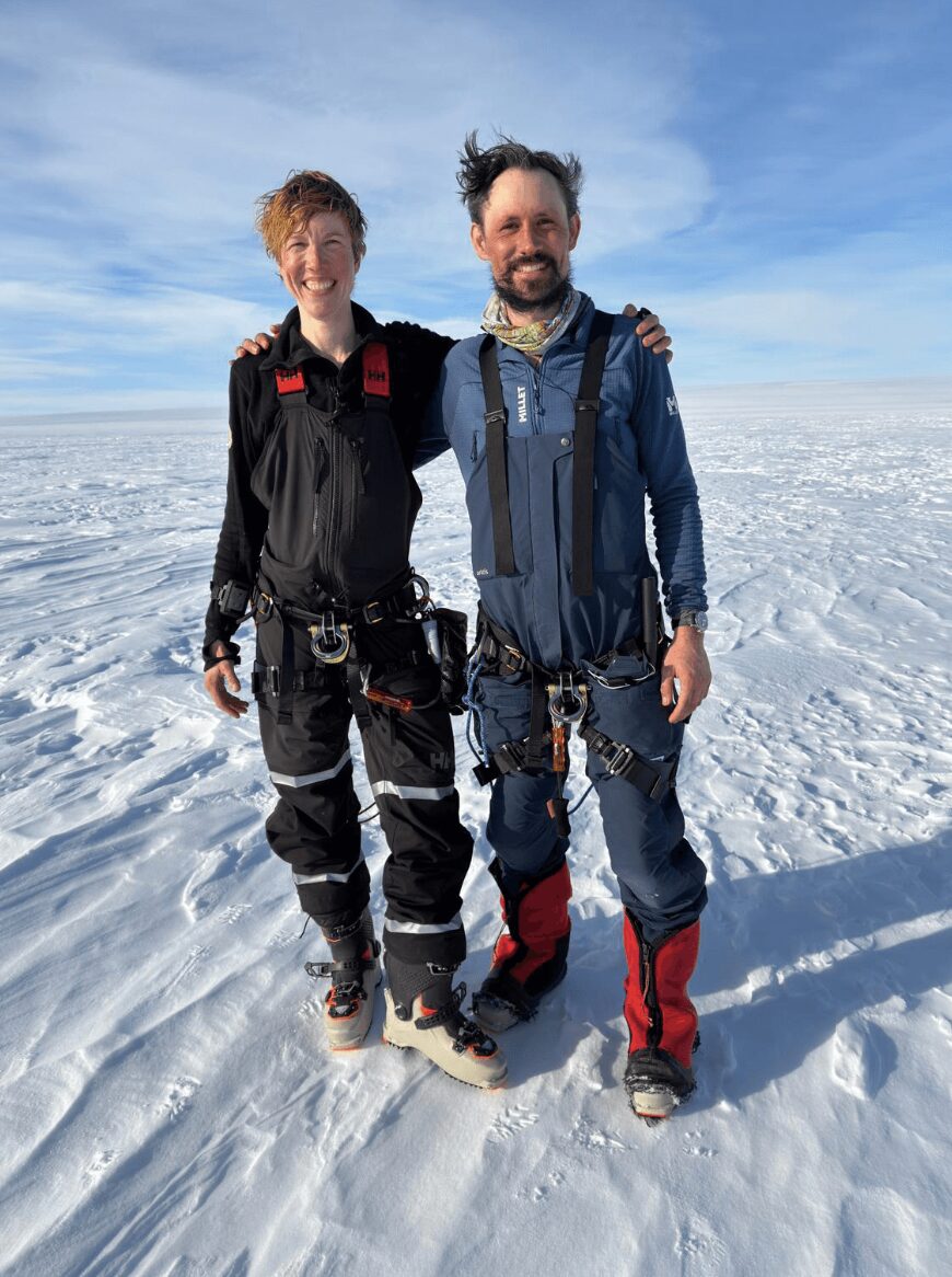 Matthieu Tordeur and Heidi Sevestre at the end of their journey.