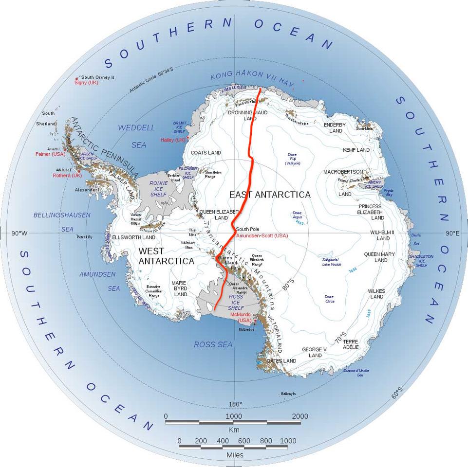 route across Antarctica.
