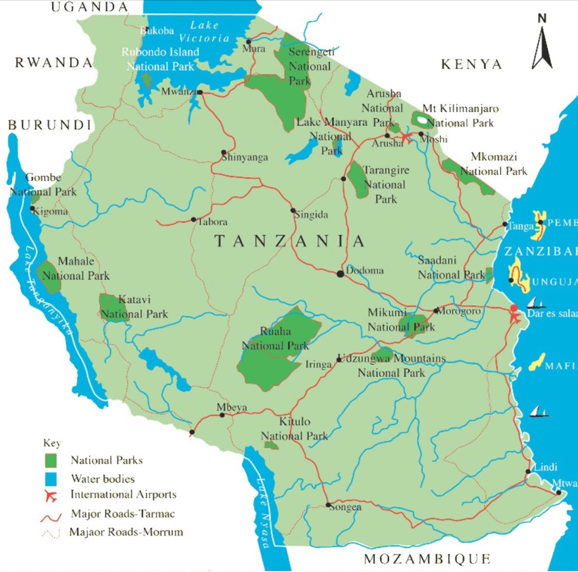 map of Tanzania