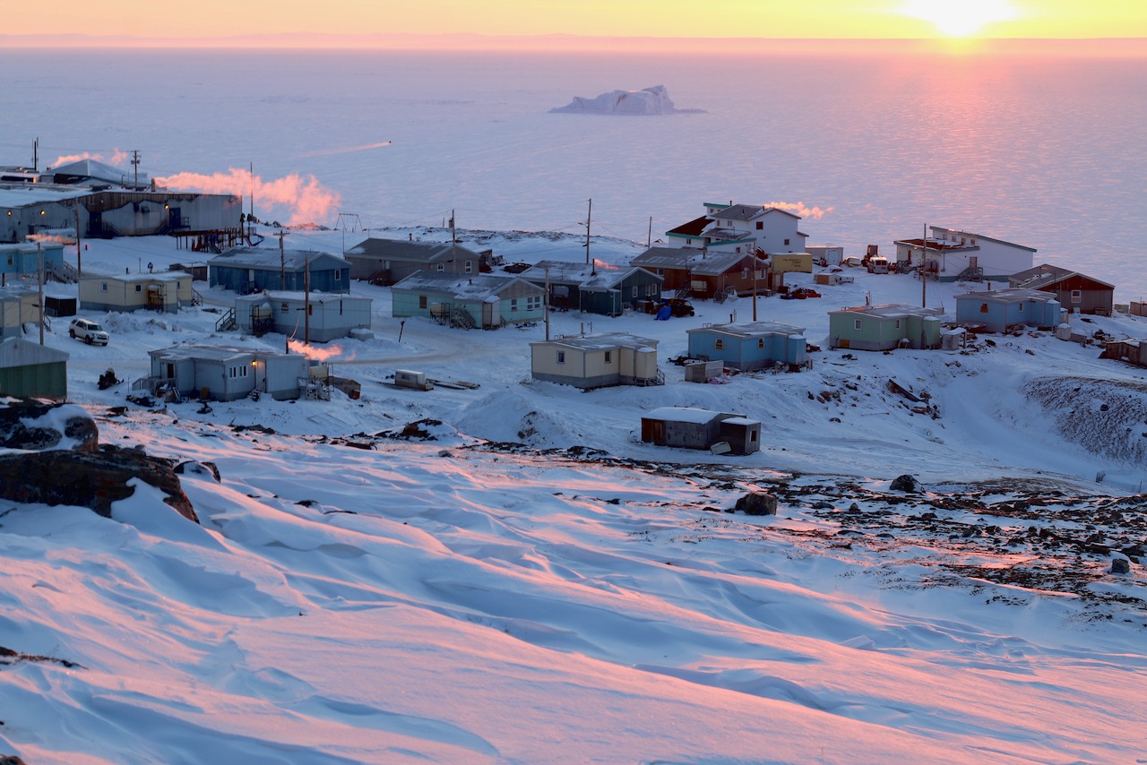 Sunrise on a high arctic village
