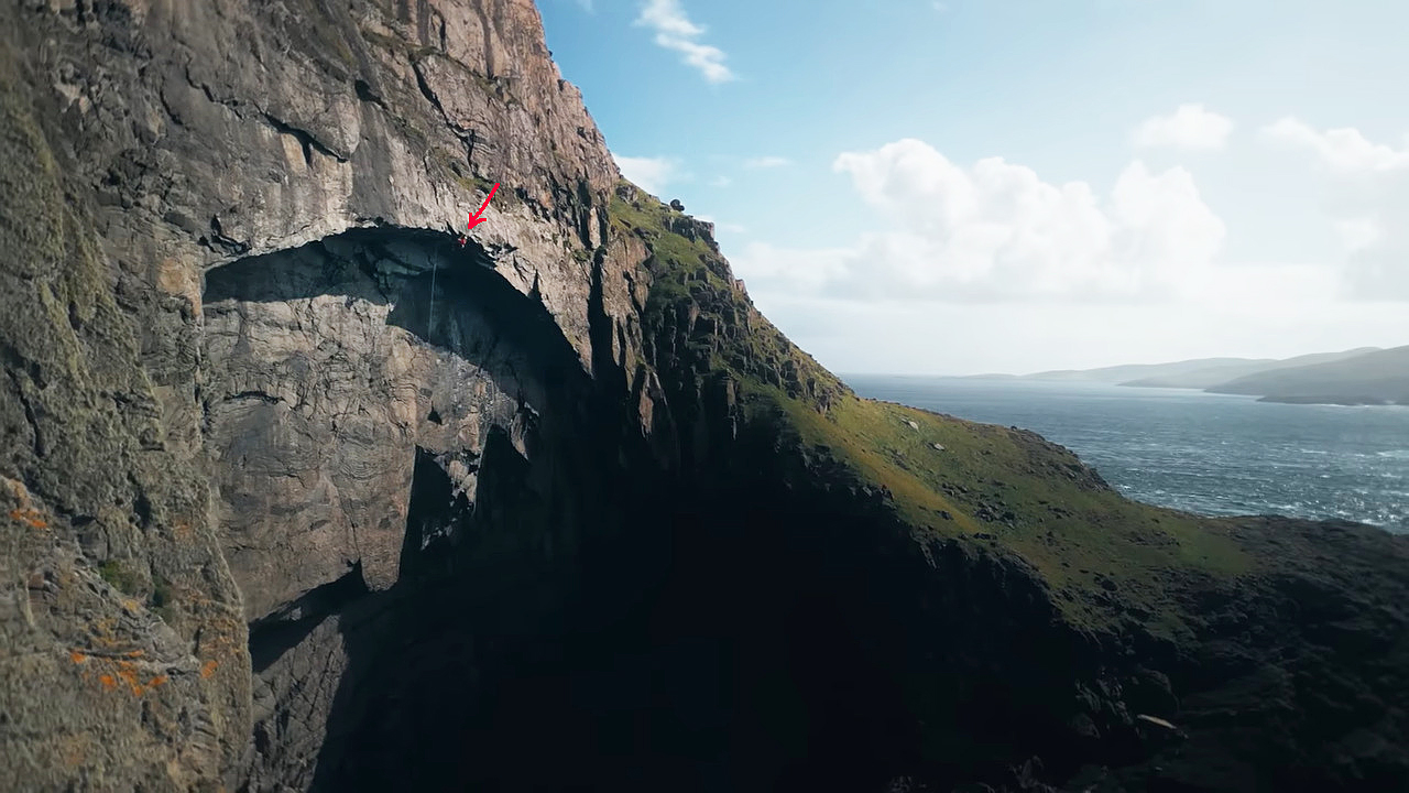 A climber on The Great Arch